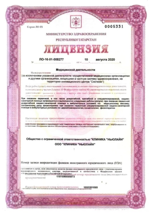 Лицензия Ньюлайн