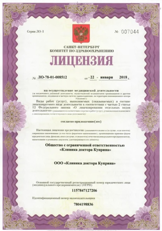 Лицензия Куприна