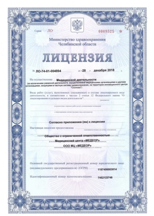 Лицензия Медеор