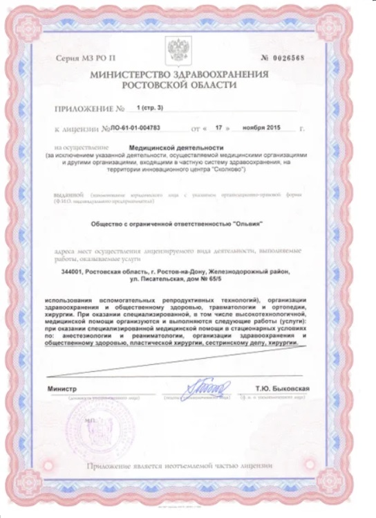 Лицензия Ольвия