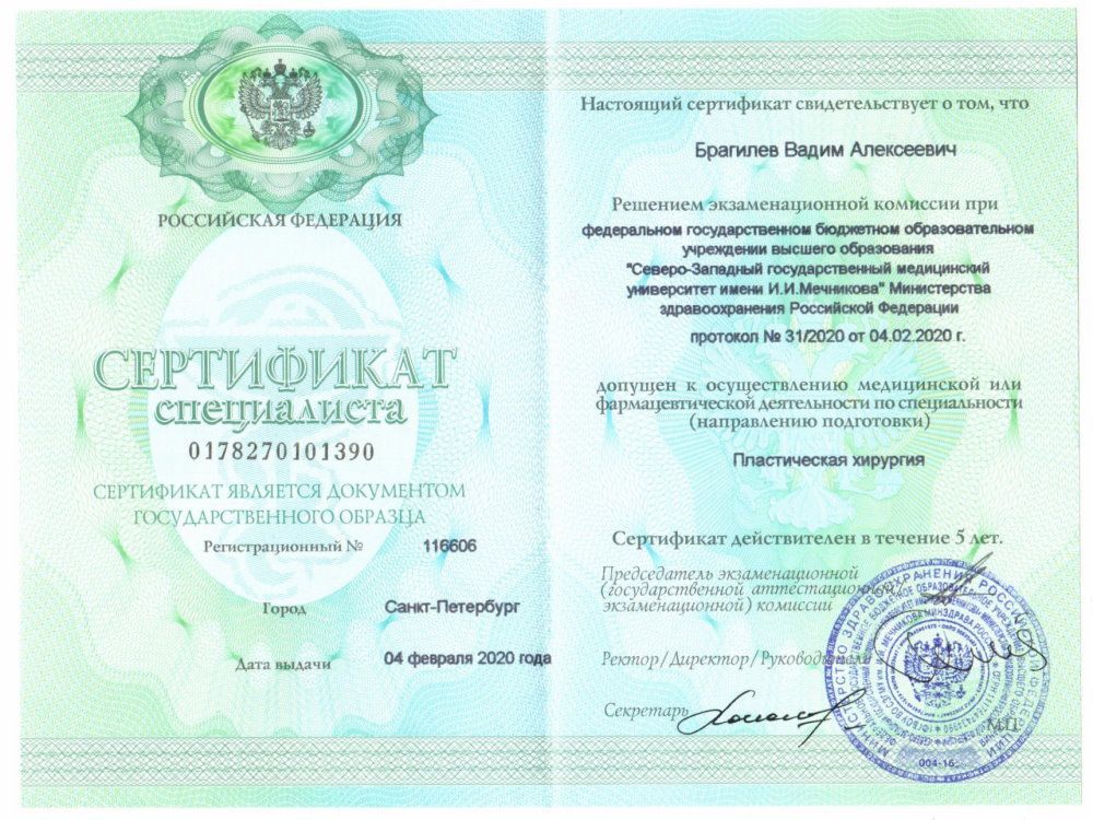 Сертификат Брагилева Вадима