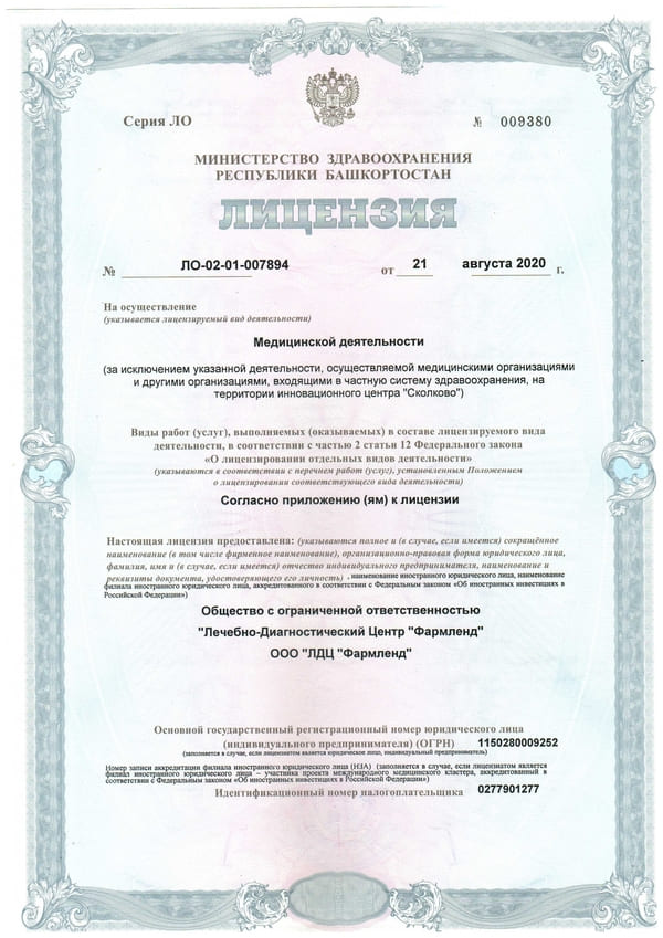 Лицензия Giovane