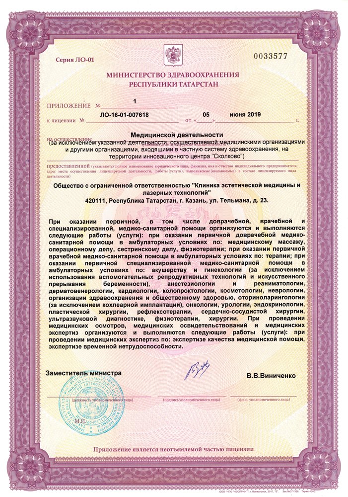 Лицензии клиники Джаннис