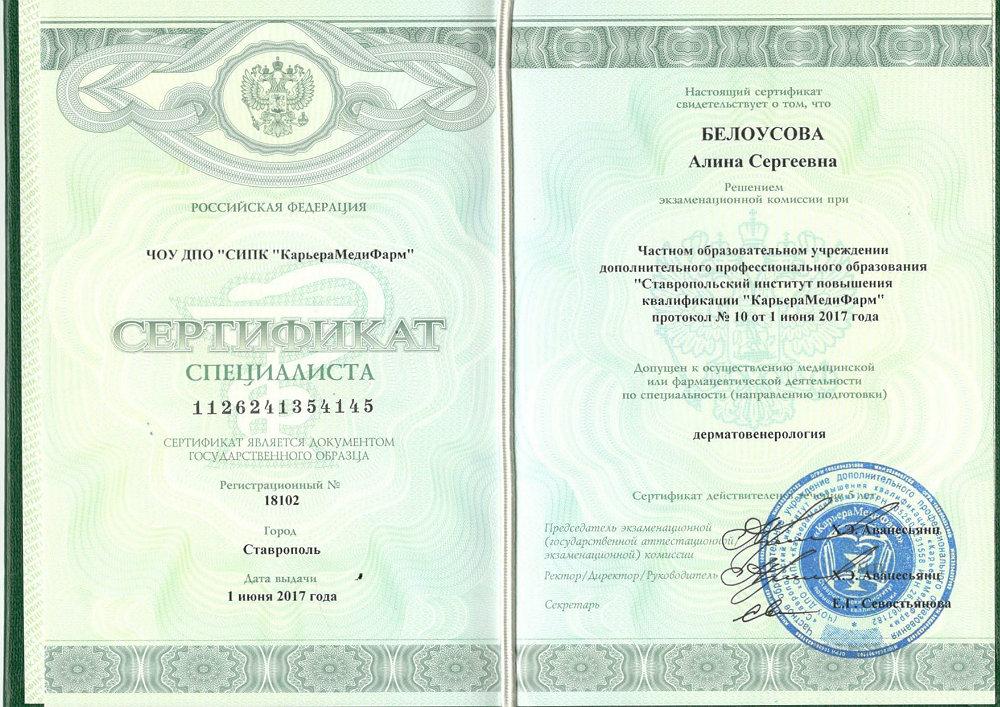 Диплом Белоусовой Алины