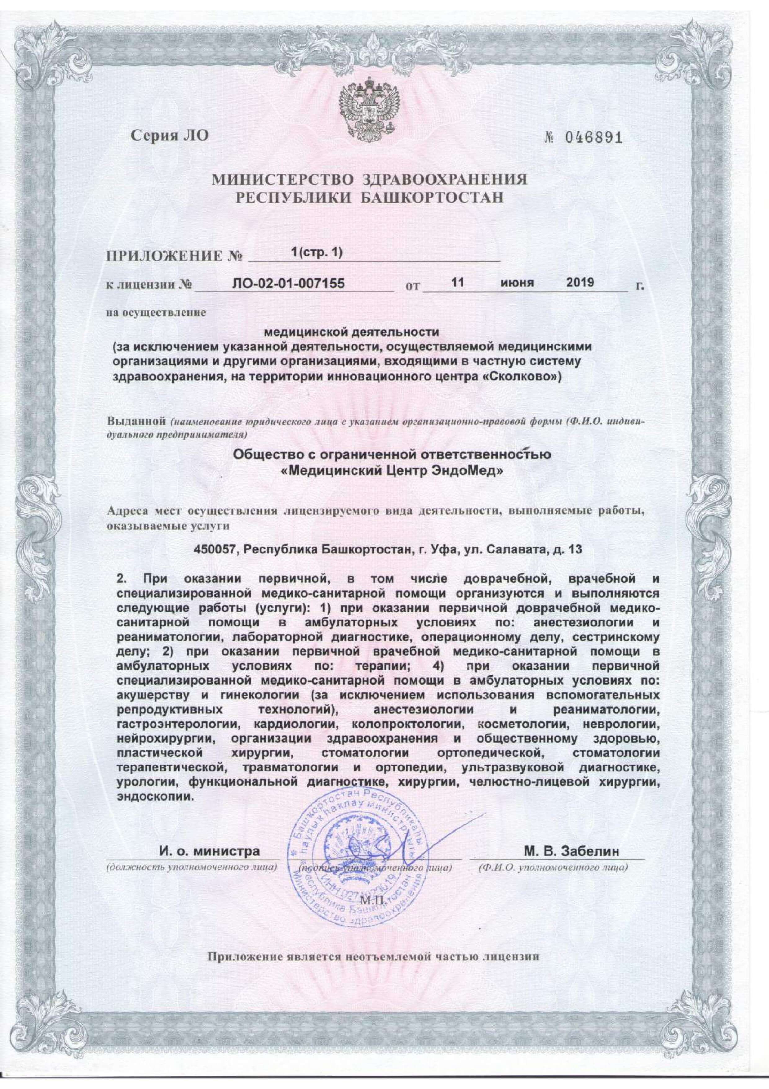 Лицензия ЭндоМед
