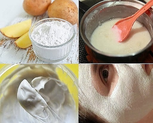 маска с крахмалом и лимоном